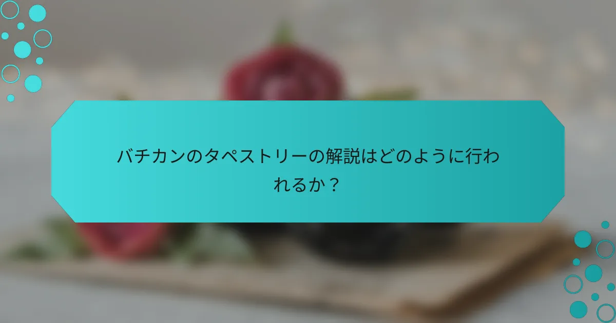 バチカンのタペストリーの解説はどのように行われるか?