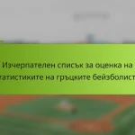 Изчерпателен списък за оценка на статистиките на гръцките бейзболисти