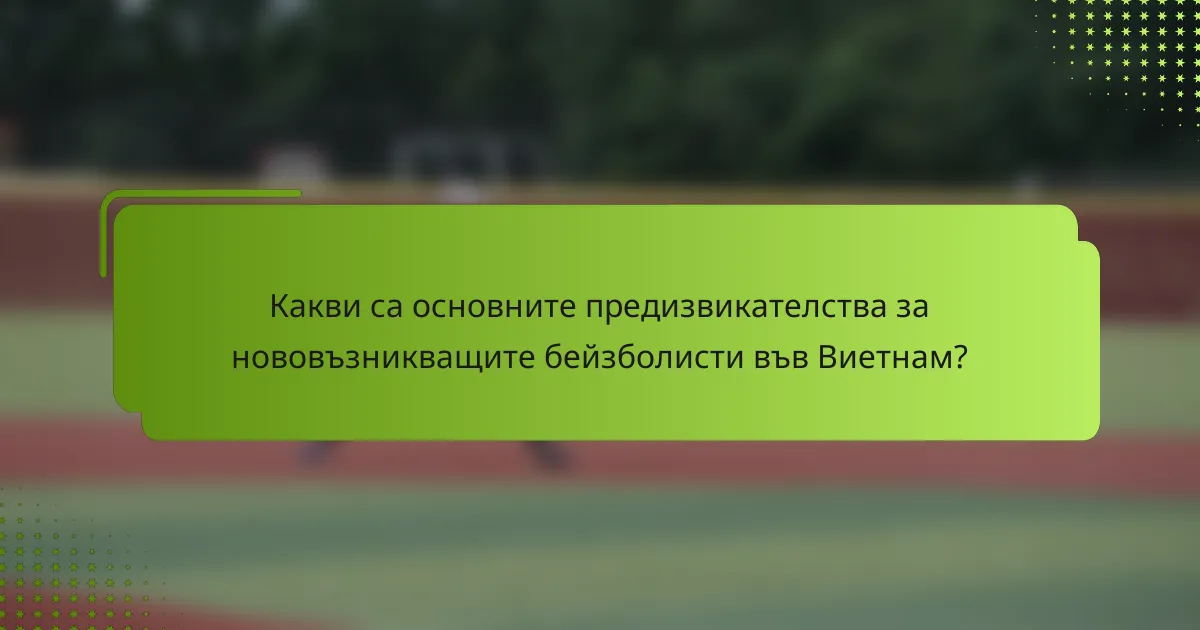 Какви са основните предизвикателства за нововъзникващите бейзболисти във Виетнам?