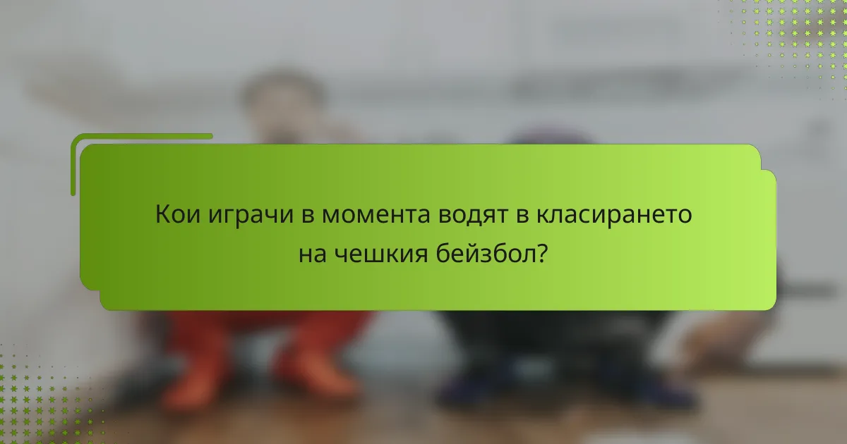 Кои играчи в момента водят в класирането на чешкия бейзбол?