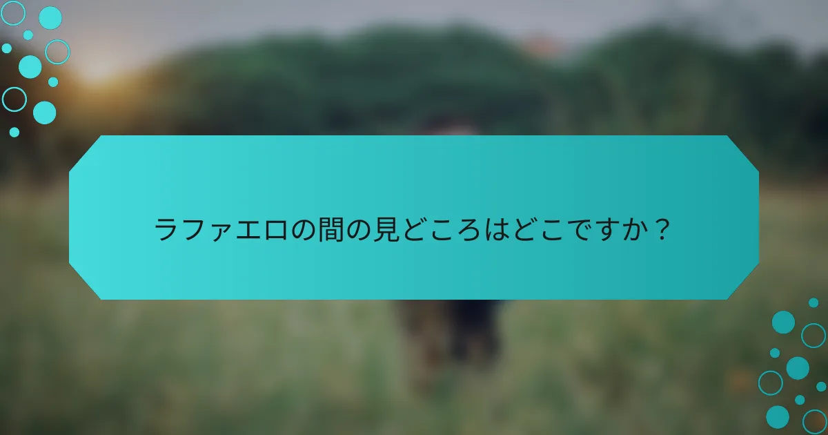 ラファエロの間の見どころはどこですか?
