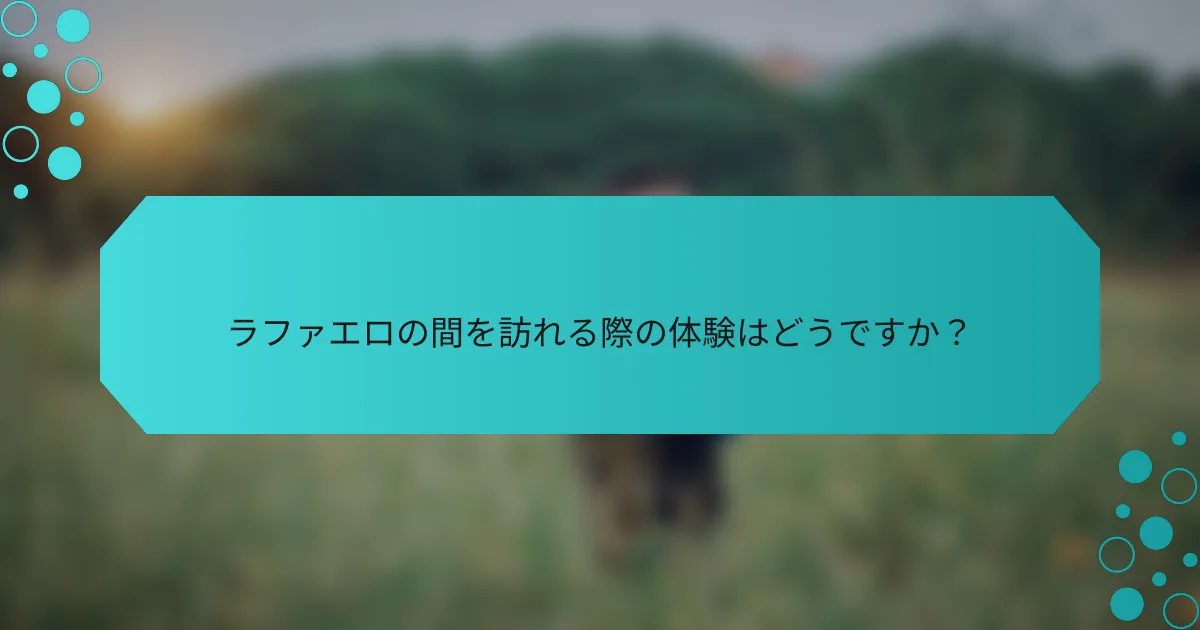 ラファエロの間を訪れる際の体験はどうですか?